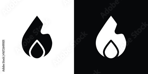 Flame icon for web design. solid vector icons