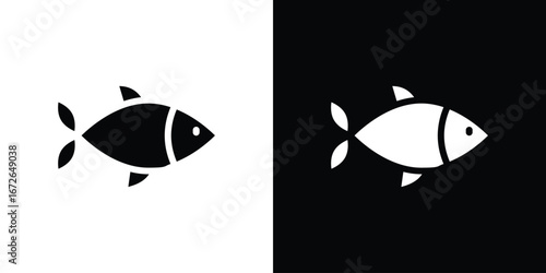 Fish icon for web design. solid vector icons