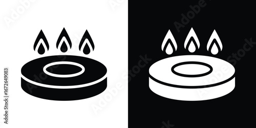 Fire burner icon for web design. solid vector icons