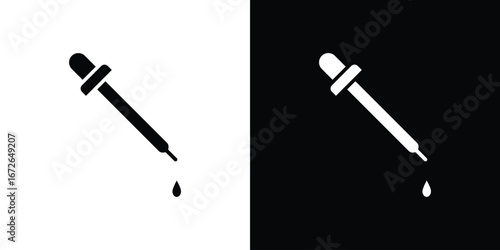 Eye dropper half icon for web design. solid vector icons