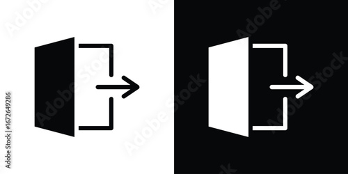 Exit icon for web design. solid vector icons