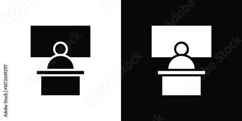 Exhibitor icon for web design. solid vector icons