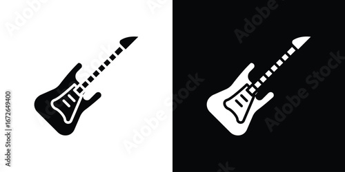 Electric Guitar icon for web design. solid vector icons