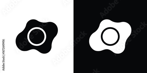 Egg fried icon for web design. solid vector icons