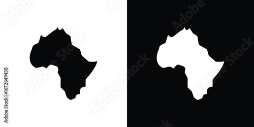 Earth africa icon for web design. solid vector icons