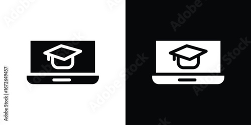E learning icon for web design. solid vector icons