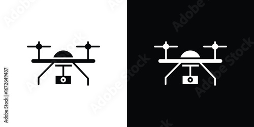Drone icon for web design. solid vector icons