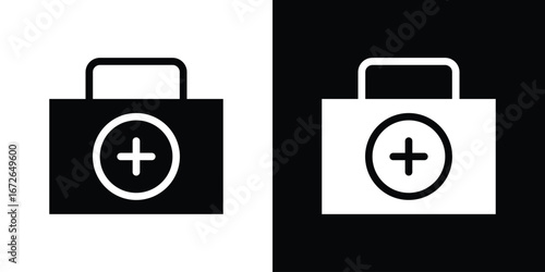 Doctor bag icon for web design. solid vector icons
