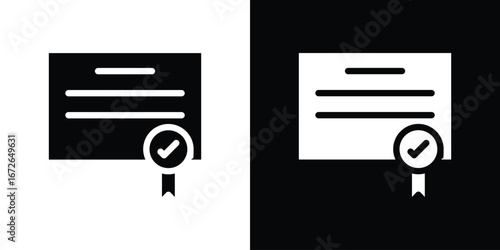 Diploma icon for web design. solid vector icons