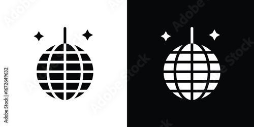 Disco ball icon for web design. solid vector icons