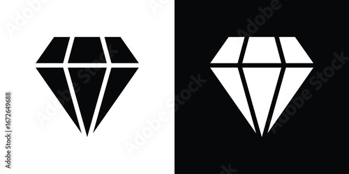 Diamond icon for web design. solid vector icons