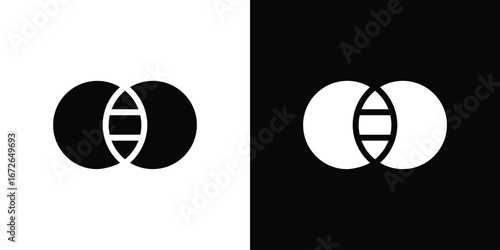Diagram venn icon for web design. solid vector icons