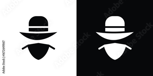 Cowboy icon for web design. solid vector icons