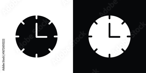 Clock face icon for web design. solid vector icons