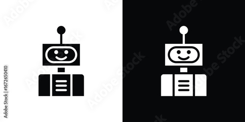 Chatbot speech bubble icon for web design. solid vector icons