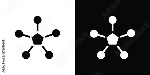 Chart connected icon for web design. solid vector icons