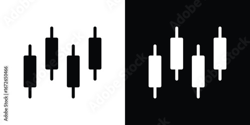 Chart candlestick icon for web design. solid vector icons