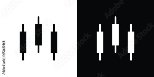 Chart candlestick icon for web design. solid vector icons