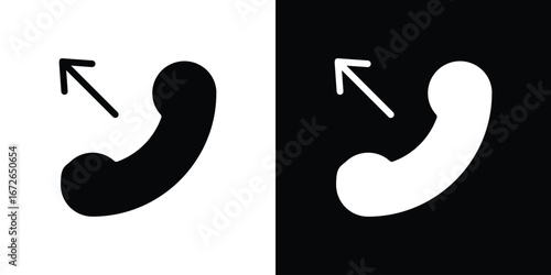 Call outgoing icon for web design. solid vector icons
