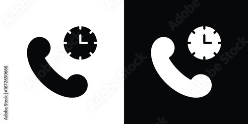 Call duration icon for web design. solid vector icons
