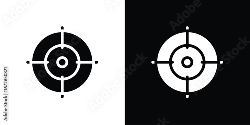 Bullseye pointer icon for web design. solid vector icons