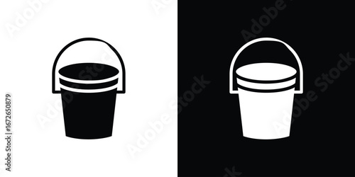 Bucket icon for web design. solid vector icons
