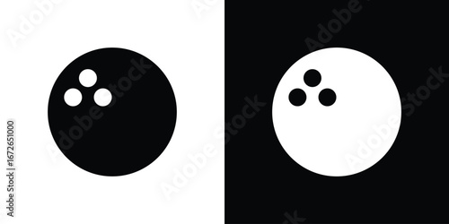 Bowling ball icon for web design. solid vector icons