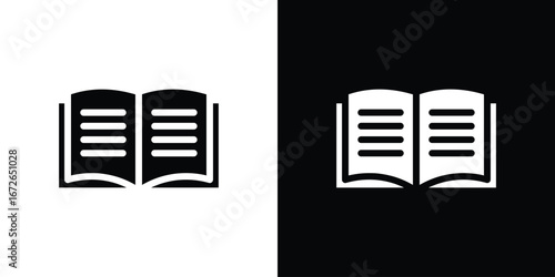Book icon for web design. solid vector icons