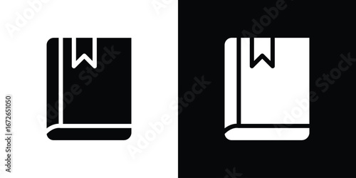 Book bookmark icon for web design. solid vector icons