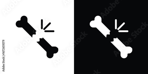Bone break icon for web design. solid vector icons