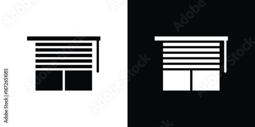Blinds open icon for web design. solid vector icons