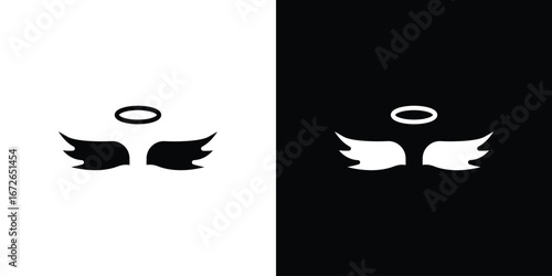 Angel icon for web design. solid vector icons