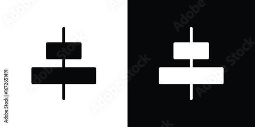 Align center icon for web design. solid vector icons