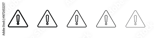 Warning triangle icon for graphic designs. Icon vector design