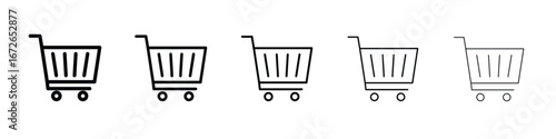 Shopping trolley icon for graphic designs. Icon vector design