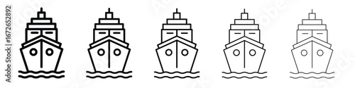 Ship icon for graphic designs. Icon vector design
