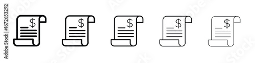 Receipt icon for graphic designs. Icon vector design