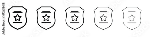 Police badge icon for graphic designs. Icon vector design