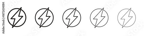 Lightning icon for graphic designs. Icon vector design