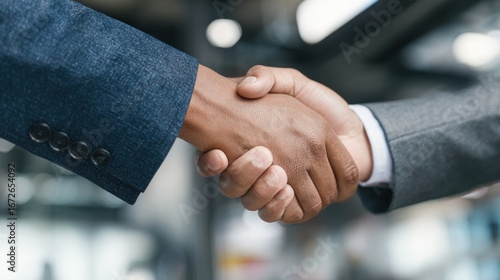 Business handshake close-up