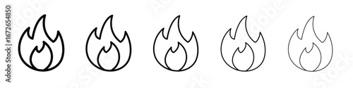 Fire icon for graphic designs. Icon vector design