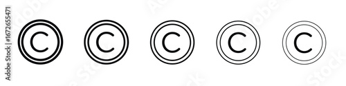 Copyright icon for graphic designs. Icon vector design