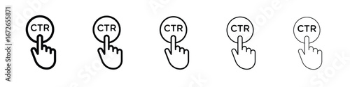 CTR icon for graphic designs. Icon vector design