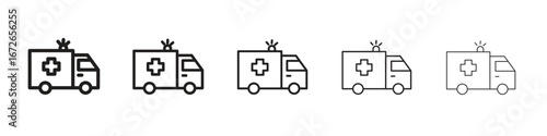 Ambulance icon for graphic designs. Icon vector design