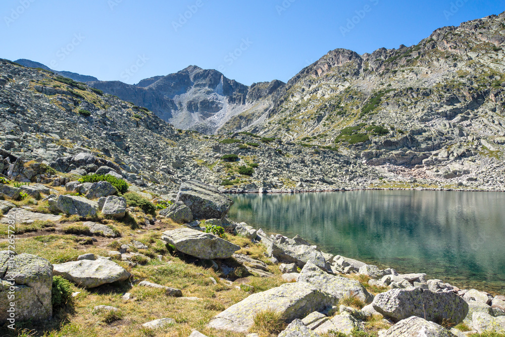 Fototapeta premium Landscape of Musalenski lakes, Rila mountain, Bulgaria