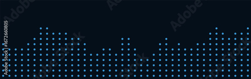 Futuristic vector tech background with blue dots on dark surface.