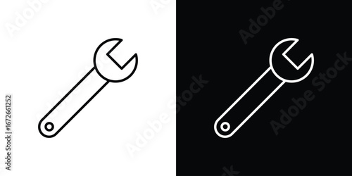 Wrench icon Lineal Style Vector Illustration. Vector symbol pictogram