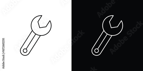 Wrench icon Lineal Style Vector Illustration. Vector symbol pictogram