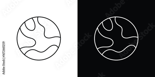 World icon Lineal Style Vector Illustration. Vector symbol pictogram