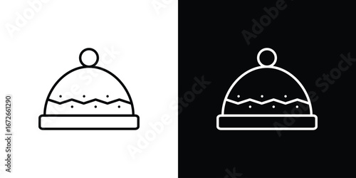 Winter hat icon Lineal Style Vector Illustration. Vector symbol pictogram